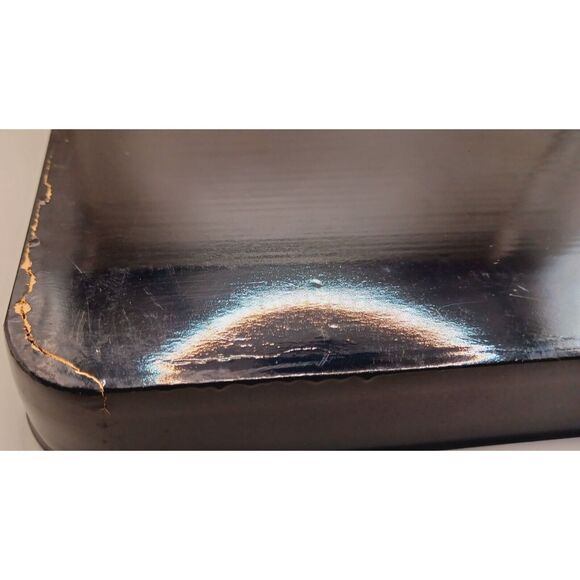 Vintage1920s Japanese Lacquerware Urushi Lacquer Embossed Gold Accents Tea Tray - Picture 13 of 13